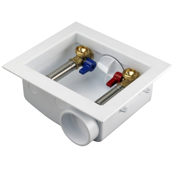 1/2 In. Brass Washing Machine Outlet Box With Water Hammer Arrestors